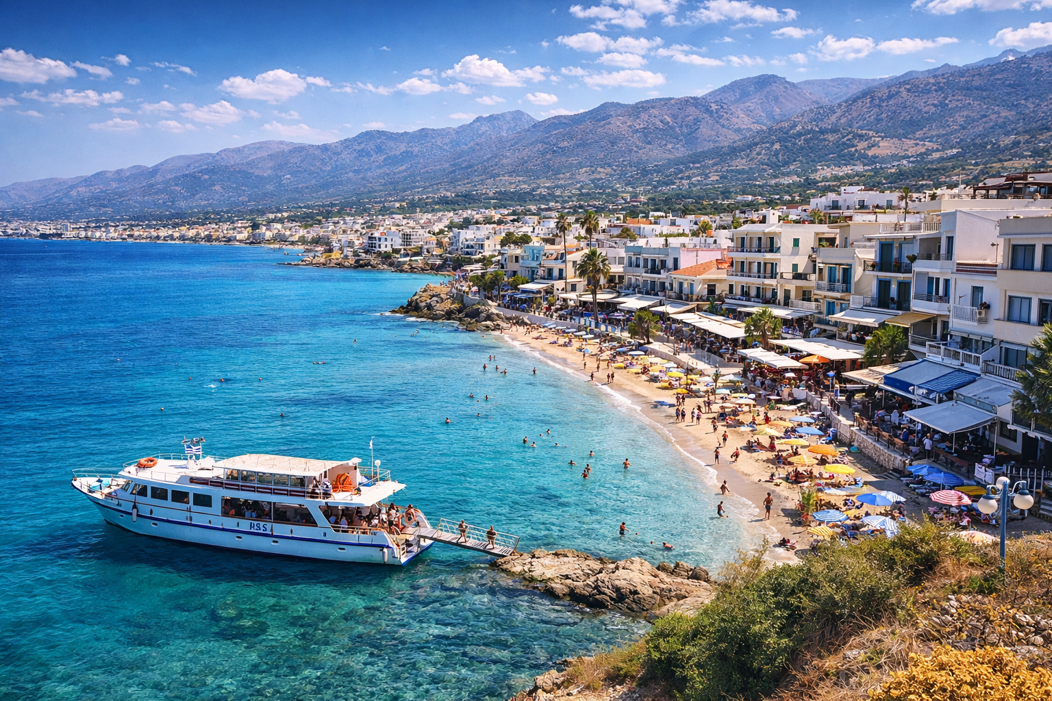Things to do in Hersonissos including beaches boat trips excursions and coastal activities on Crete